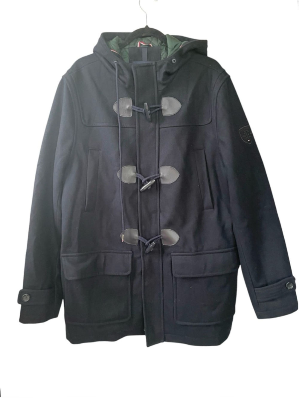 Tommy Hilfiger Men’s Wool Toggle Duffle Coat with Hood Navy Blue L - Picture 5 of 13